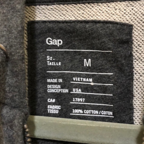 GAP MEN’S M ZIP UP HOODIE.  CHARCOAL GREY - Picture 3 of 5